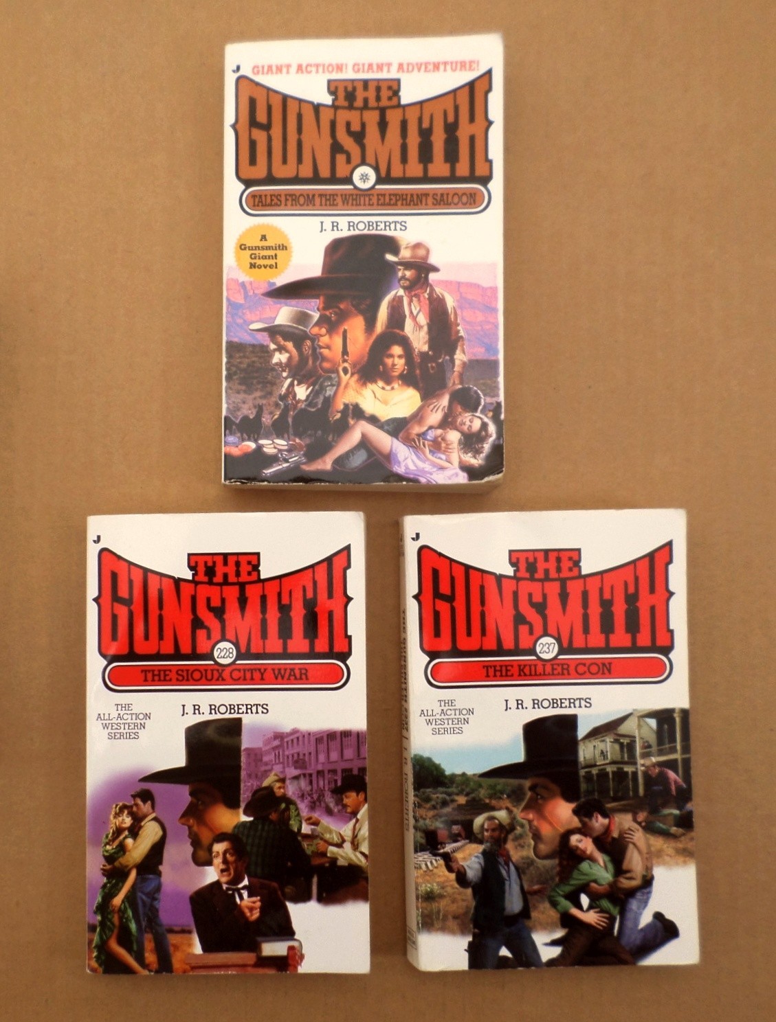Lot of 3 The Gunsmith Adult Western Books JR Roberts Cowboy Paperback Vintage