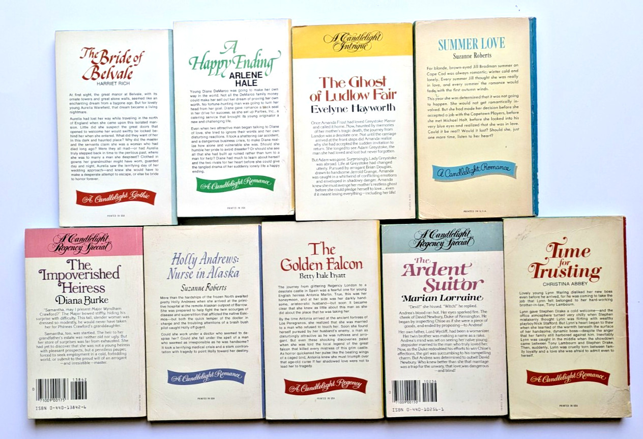 Dell Candlelight Romance & Regency Novels – Lot of 9 Paperbacks 1960s-80s GC