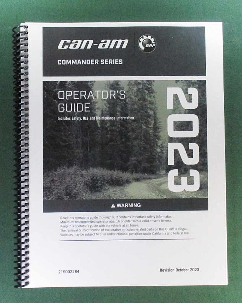 2023 Can-Am Commander XT 700 Owner’s Manual: 248 Pages & Protective Covers