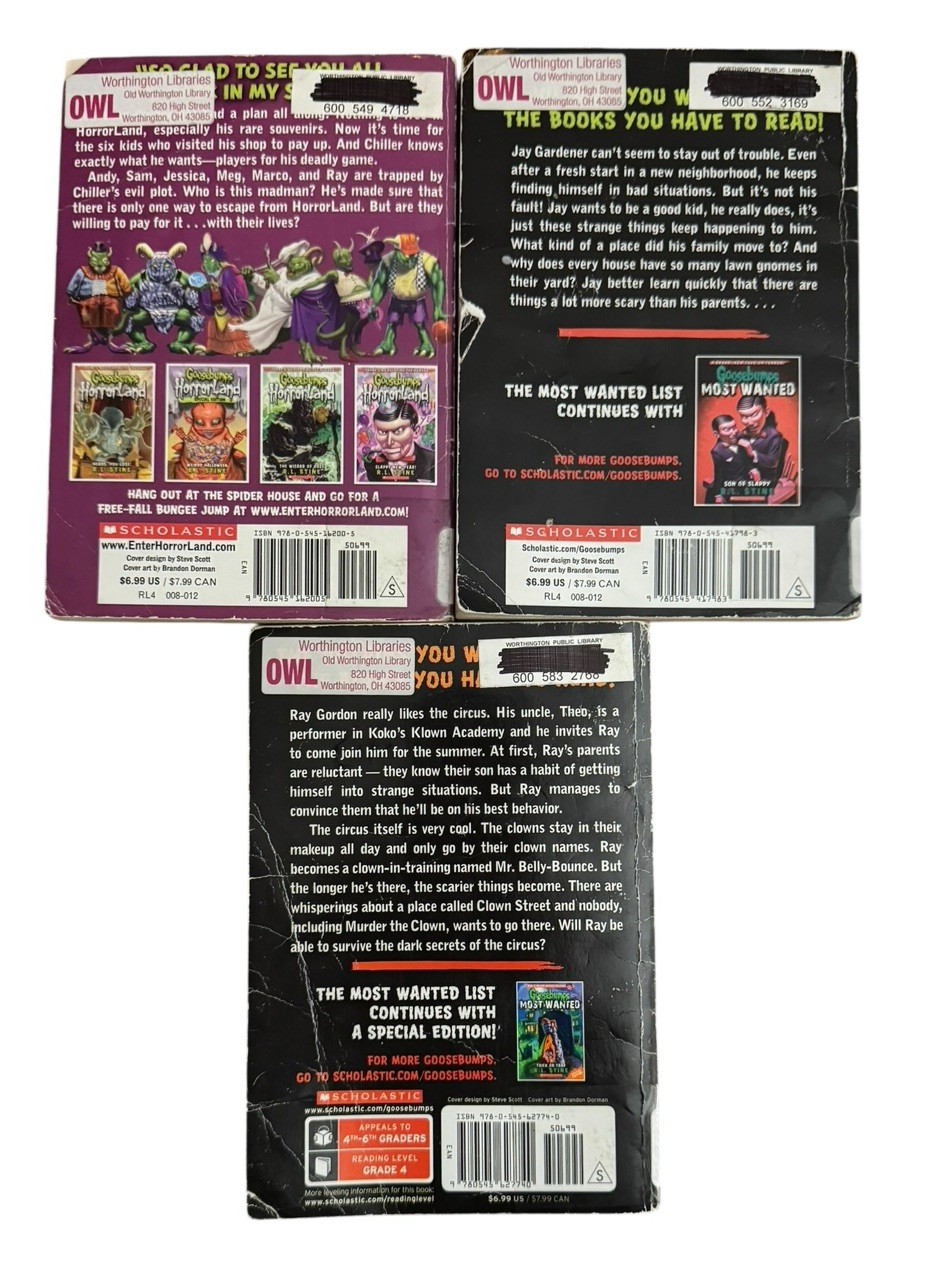 Lot Of 10 R.L. Stein Goosebumps Paperback Books Titles As Shown