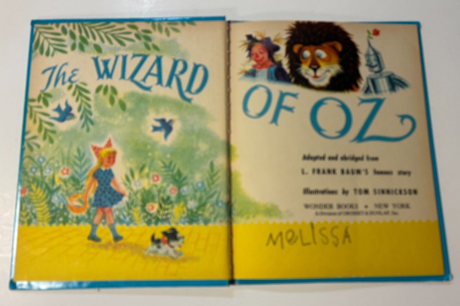 Lot of three 1950’s WONDER BOOKS – Wizard of Oz, KEWTEE BEAR, SO THIS IS SPRING