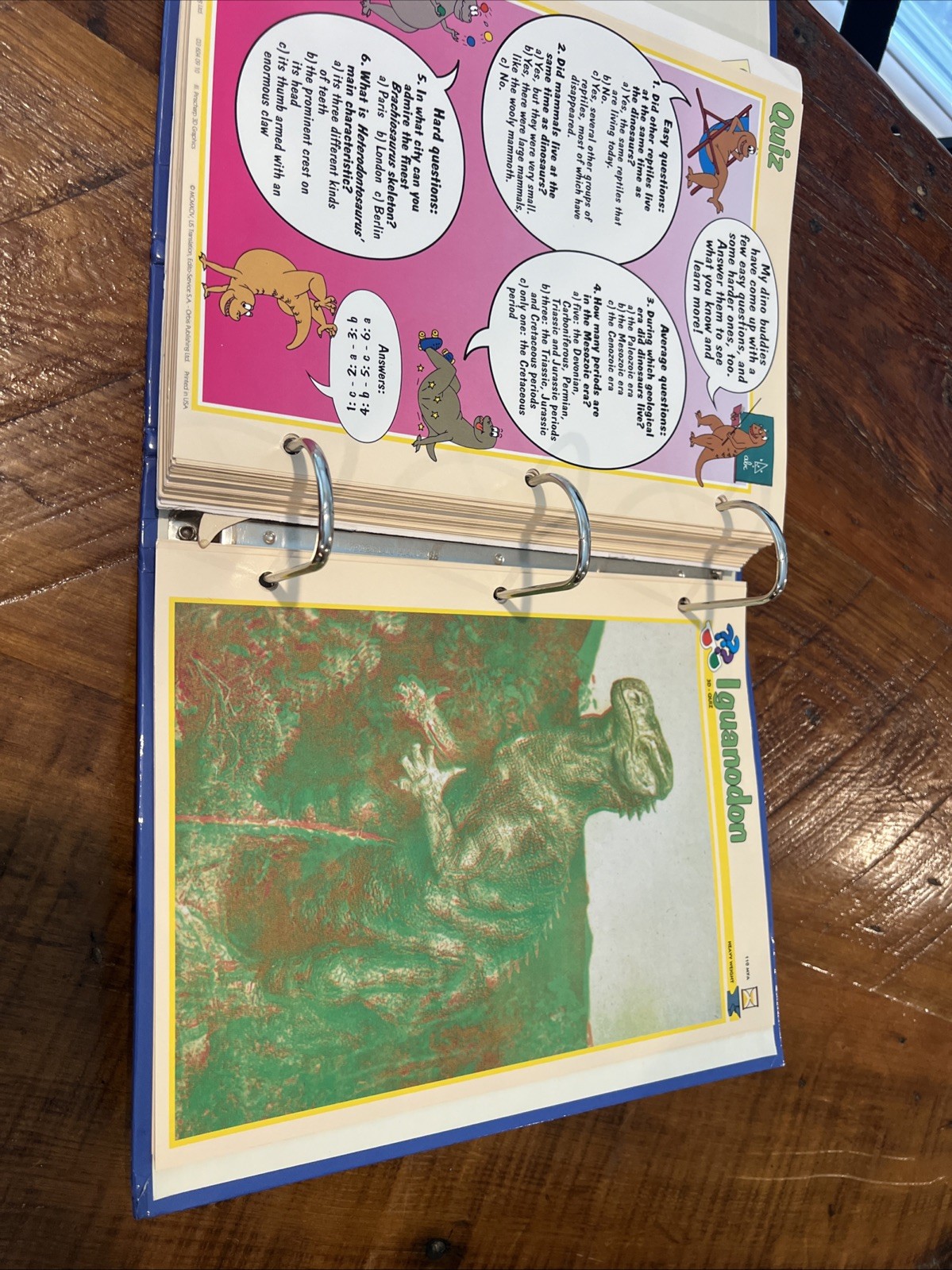 Dinosaur Cards By Collier’s Publication 1994. 3 Ring Binder