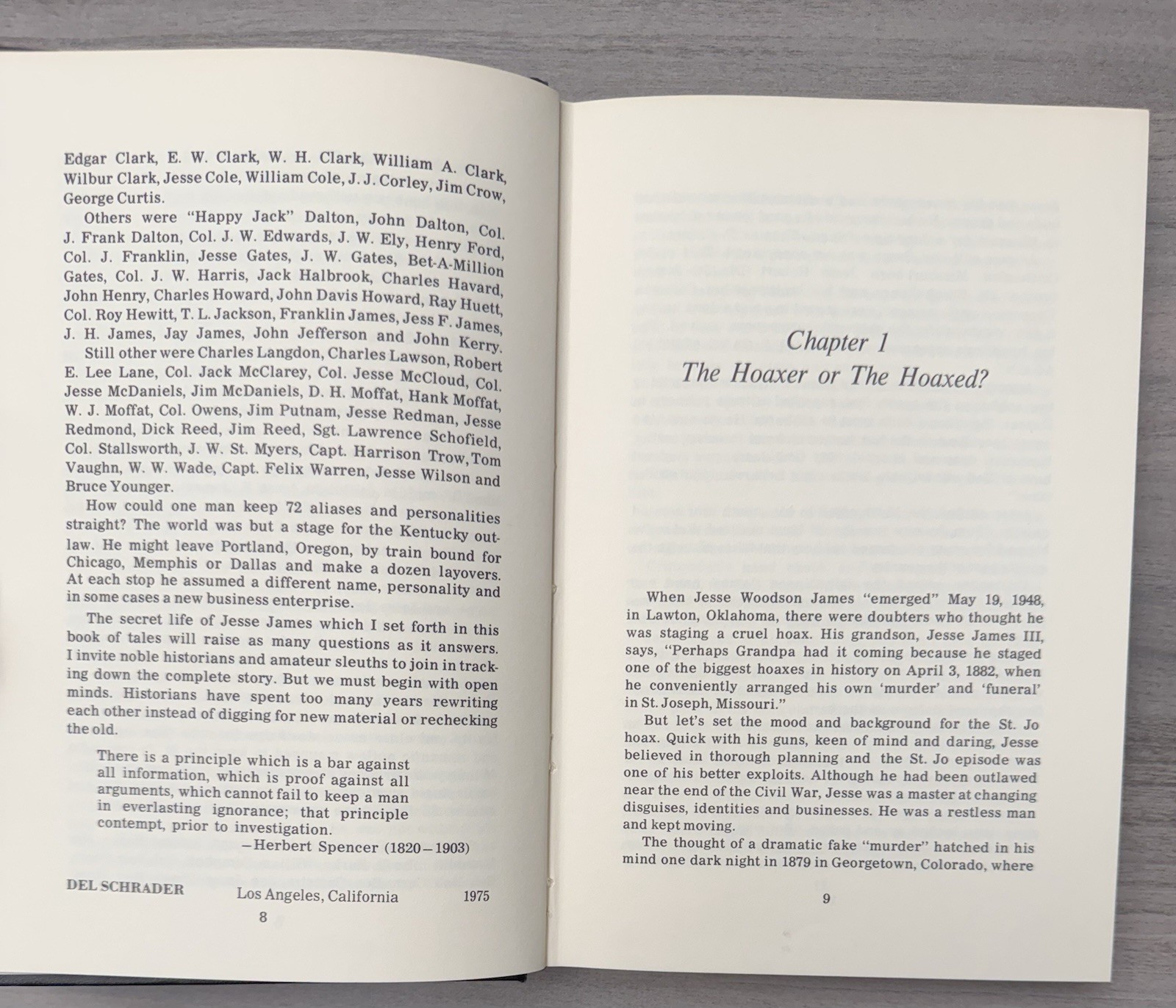 DOUBLE SIGNED 1st Ed / Printing ~ Jesse James Was One of His Names; Del Schrader