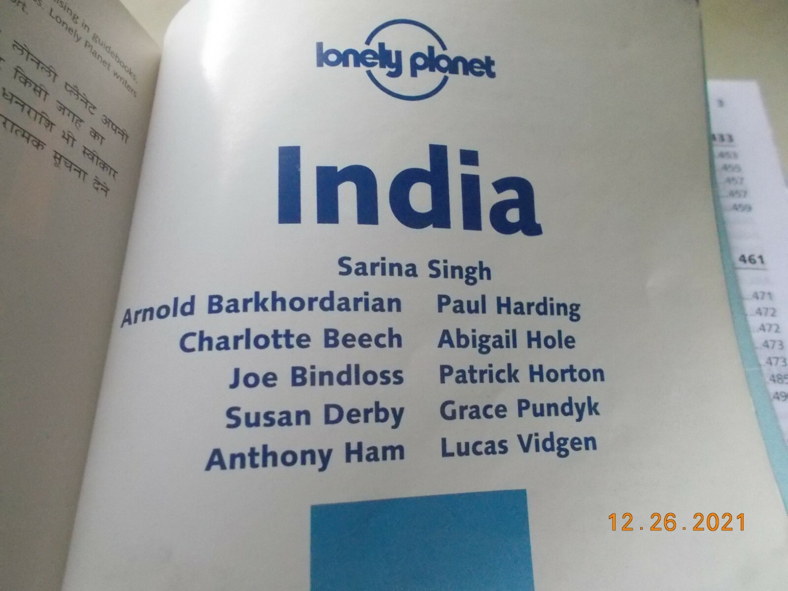 Lonely Planet India by Sarina Singh (2003, Trade Paperback) 1088 Pages!!