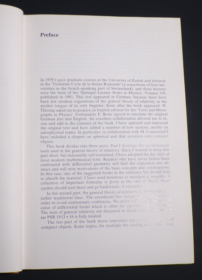 General Relativity and Relativistic Astrophysics by Straumann HC Good