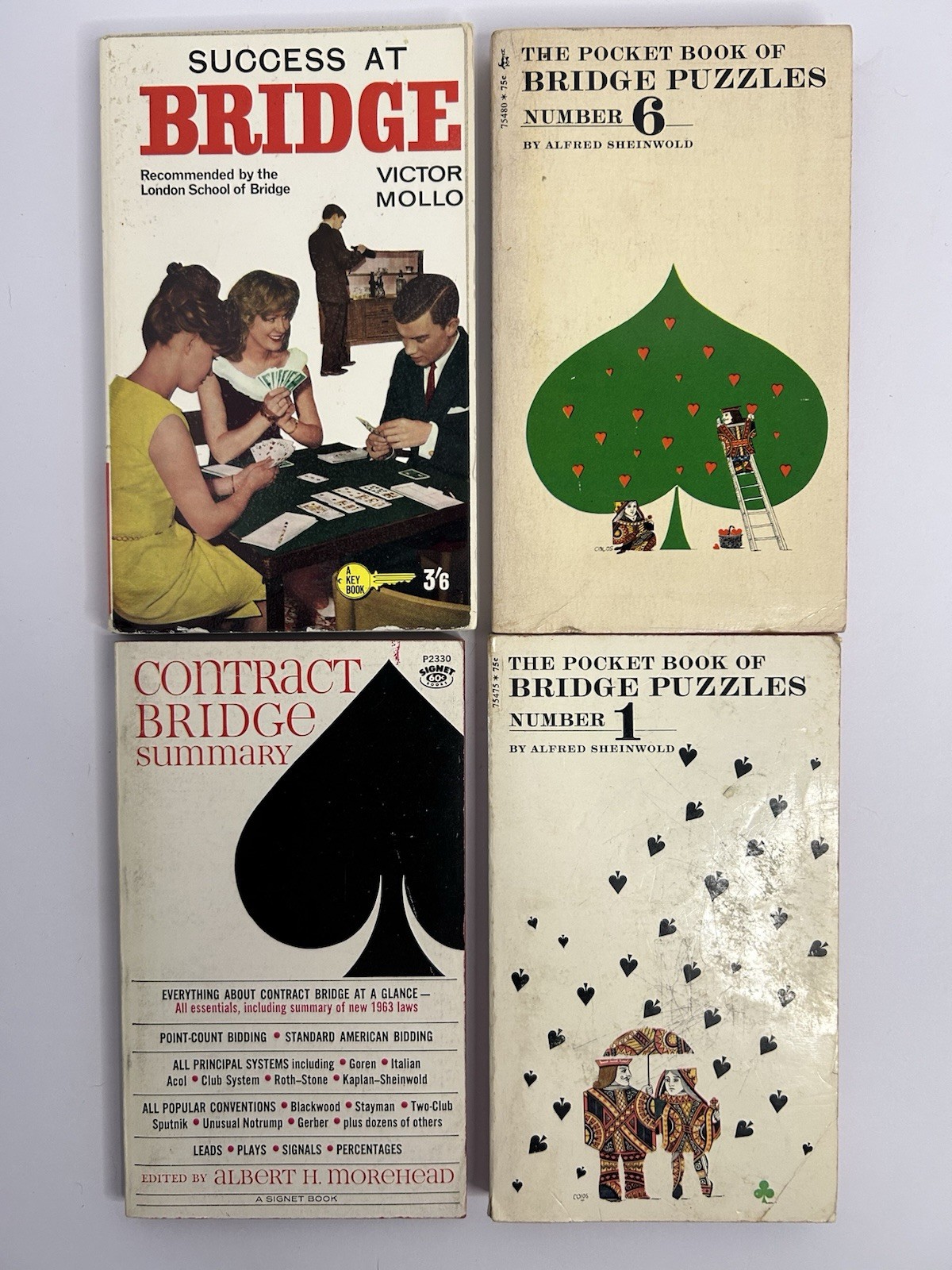 Lot of 4 – Vintage The Game of Bridge Pocketbooks, Various Titles