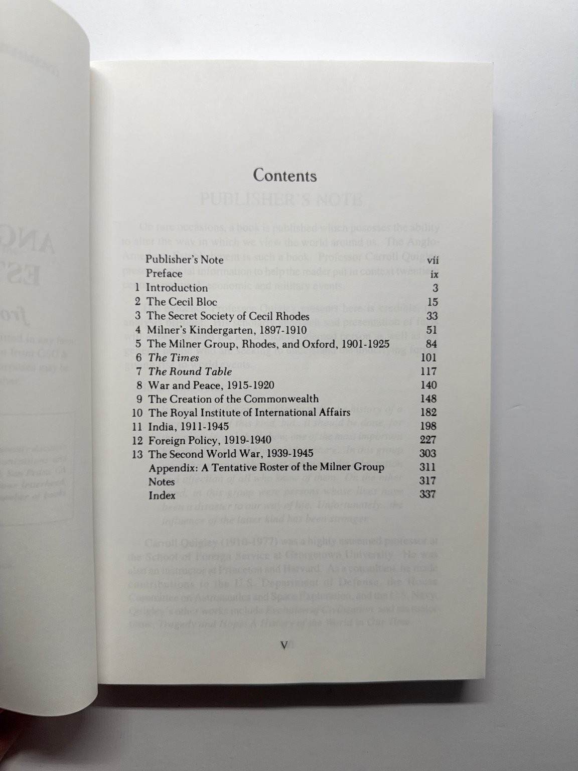 The Anglo-American Establishment Carroll Quigley 1981 Political History GSG