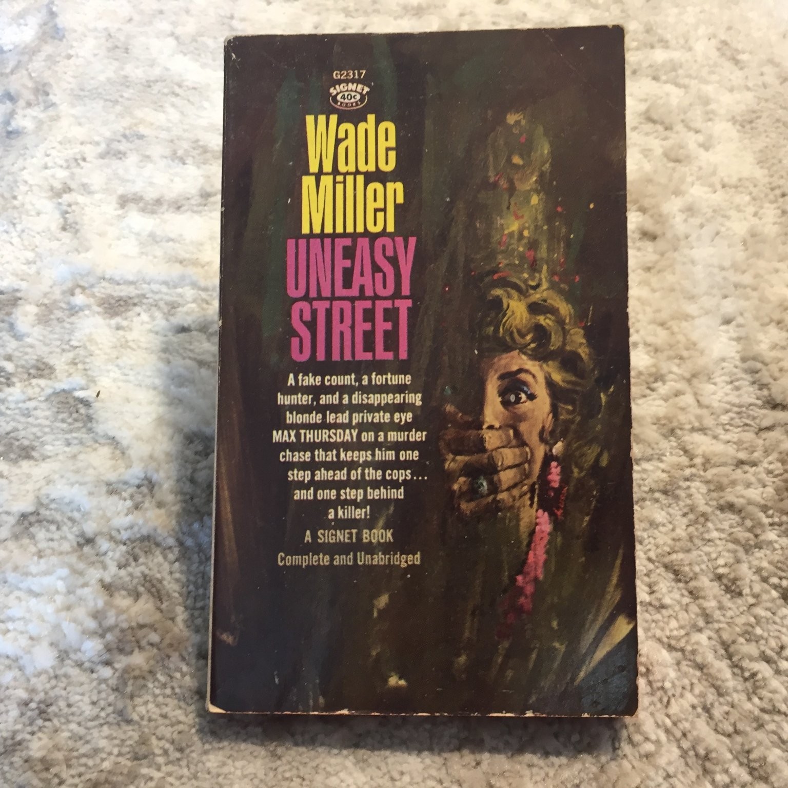 Uneasy Street Wade Miller 1963 Signet Hardboiled Noir Mystery Paperback Book