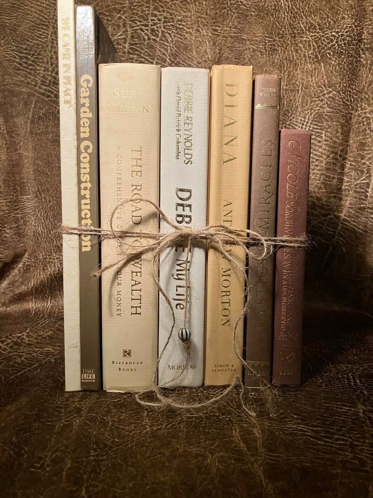 Books for Decoration Reading Vintage Newer Brown Tan Beige