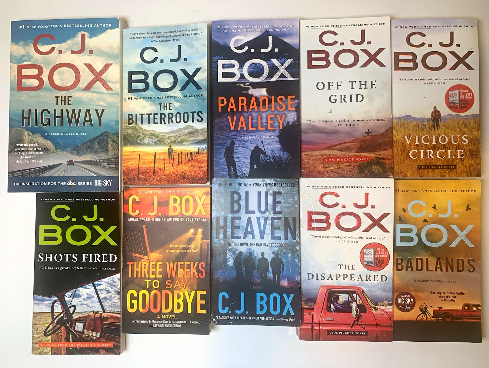 C.J. Box Joe Pickett Series Paperback Lot of 10 Crime Mystery Thriller Novels