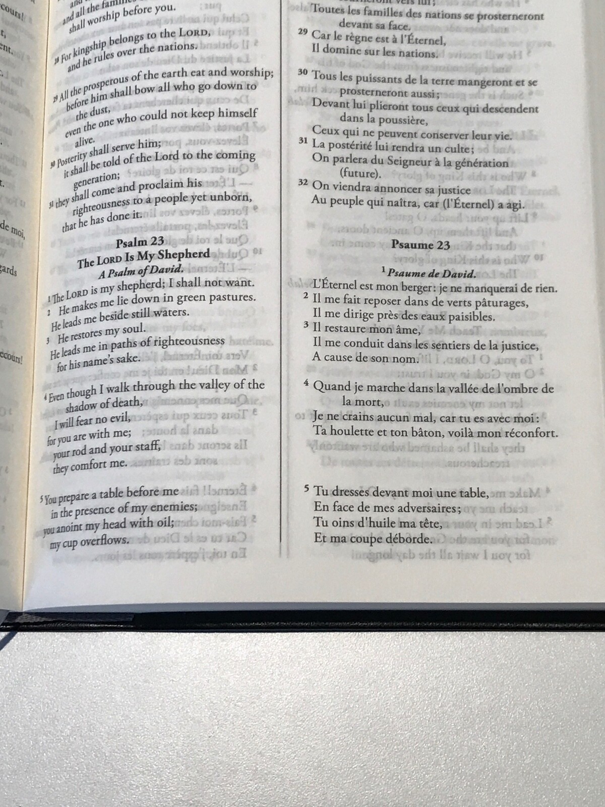 French English Parallel Bible,ESV English Standard,Revised Segond Colombe Black