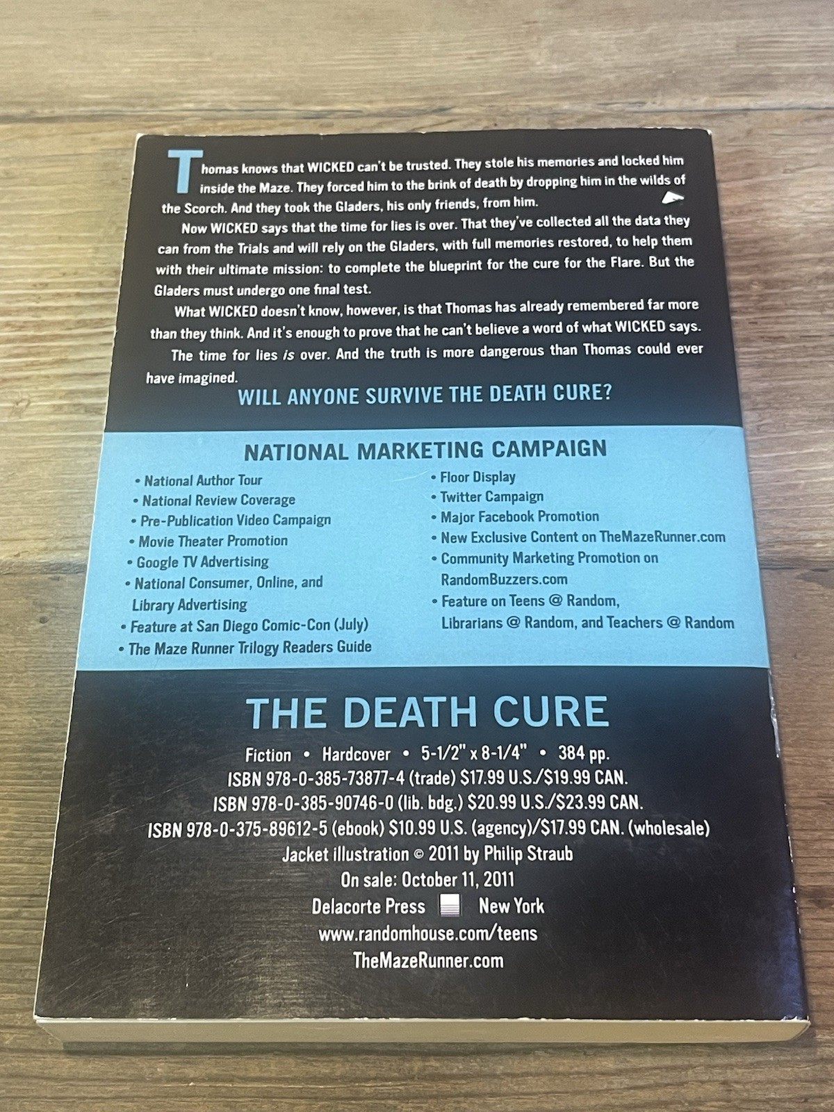 The Death Cure – James Dashner – US Advance Reader Copy Very Rare Stated 1ST ED