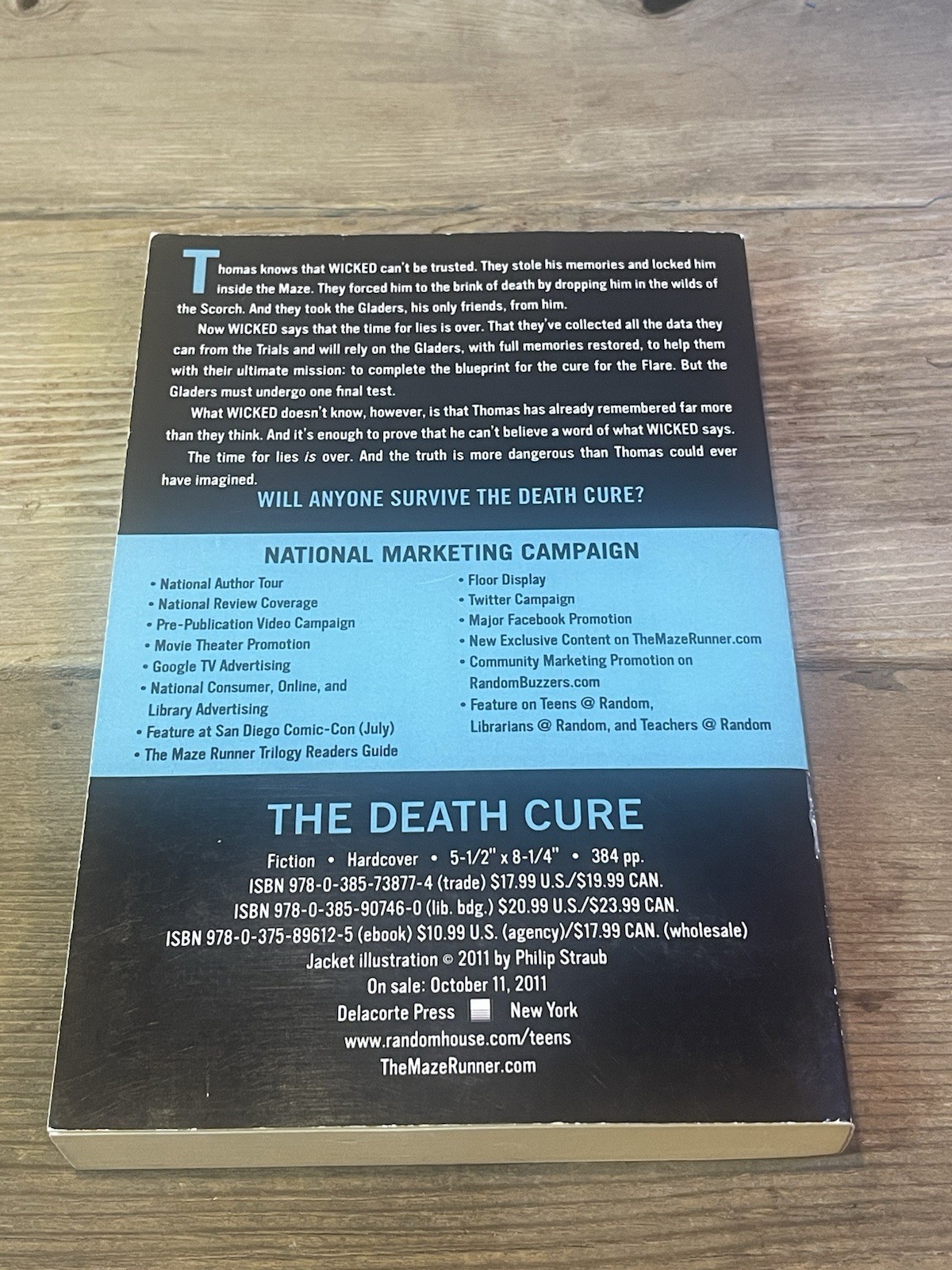 The Death Cure – James Dashner – US Advance Reader Copy Very Rare Stated 1ST ED