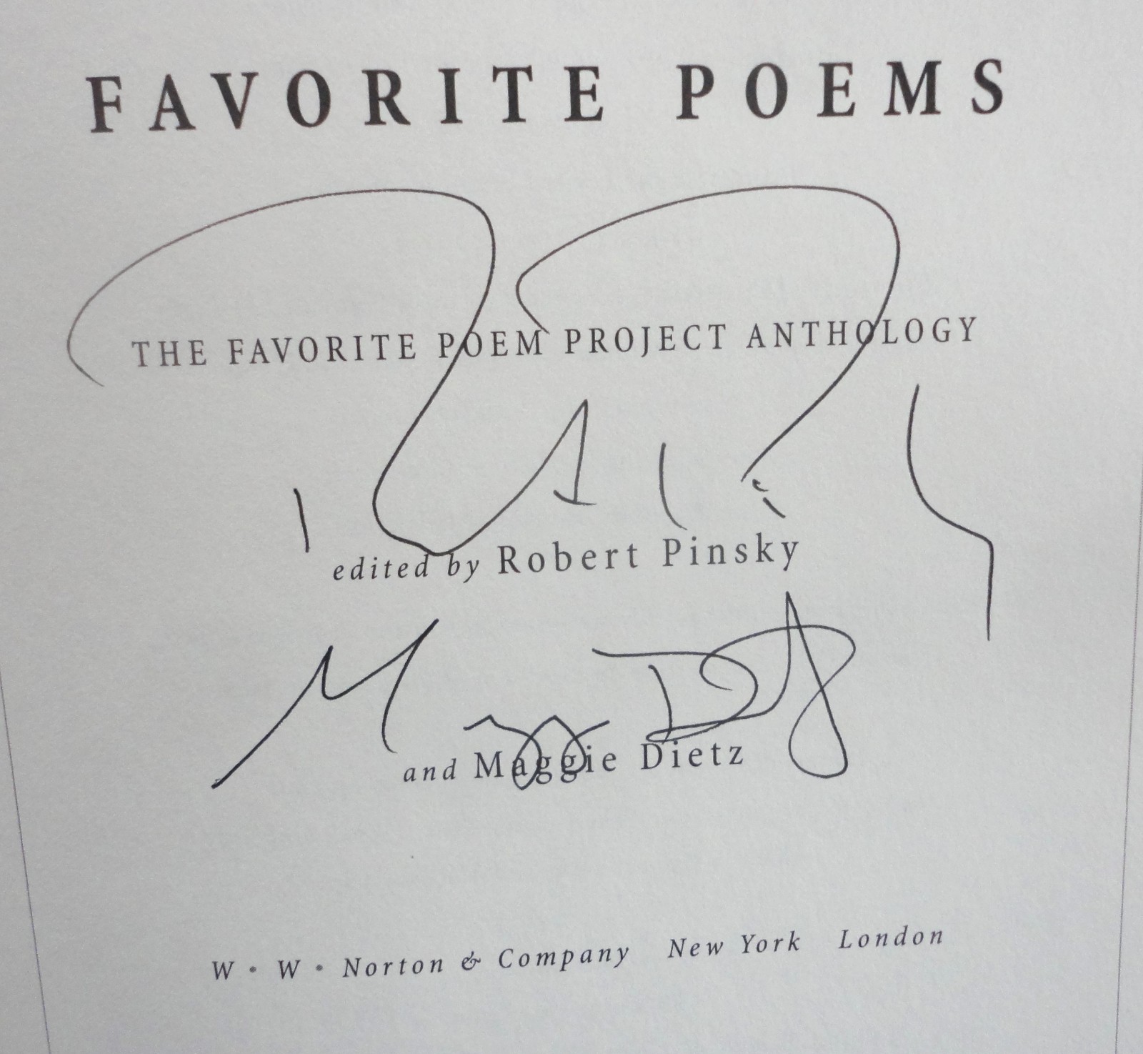 2000 Unread America’s Favorite Poems Pinsky Dietz Signed 1st Printing HC