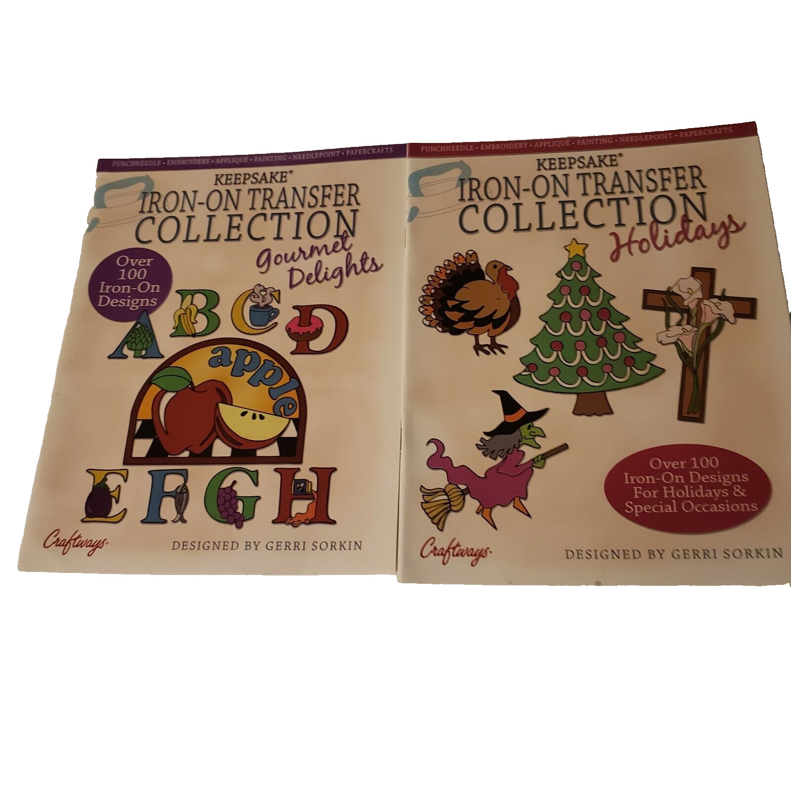 Lot Of 2 ~ IRON-ON TRANSFERS Books~ Painting ~ Embroidery~Paperback ~2007