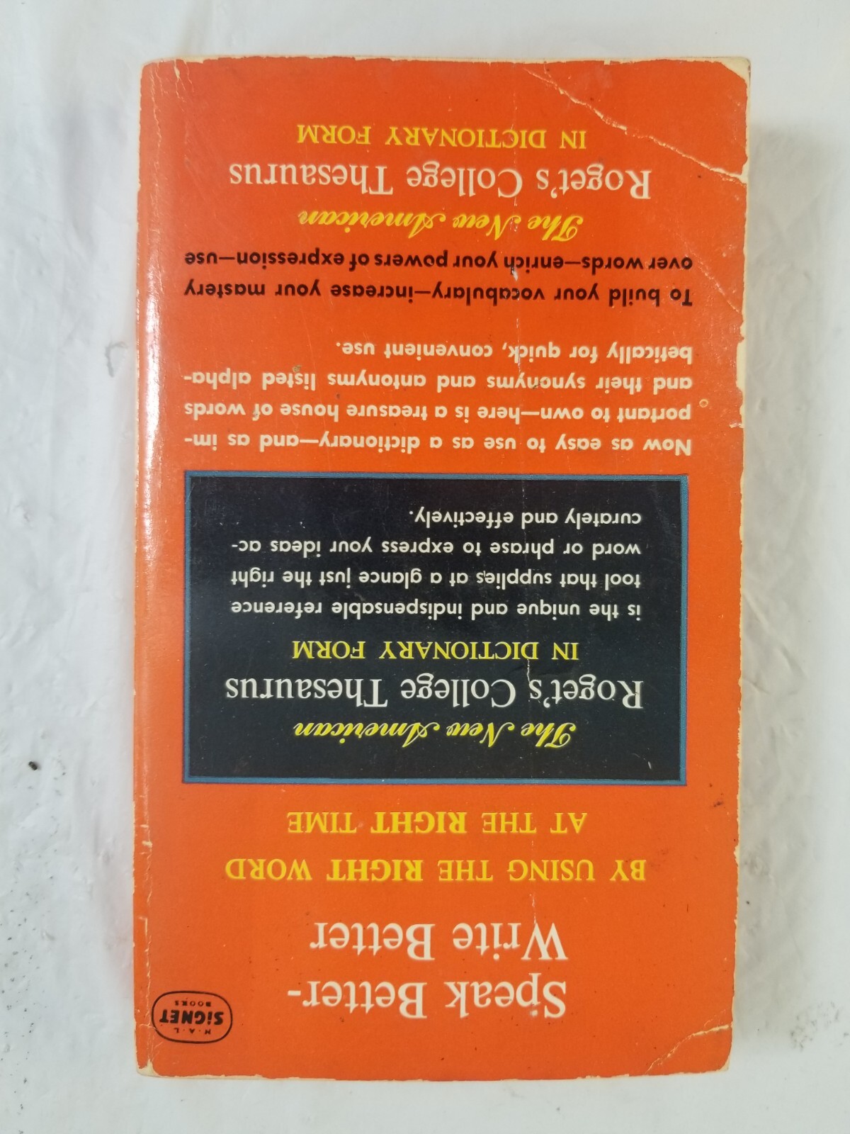 1964 ROGET’S COLLEGE THESAURUS Paperback Book by ALBERT H. MOREHEAD