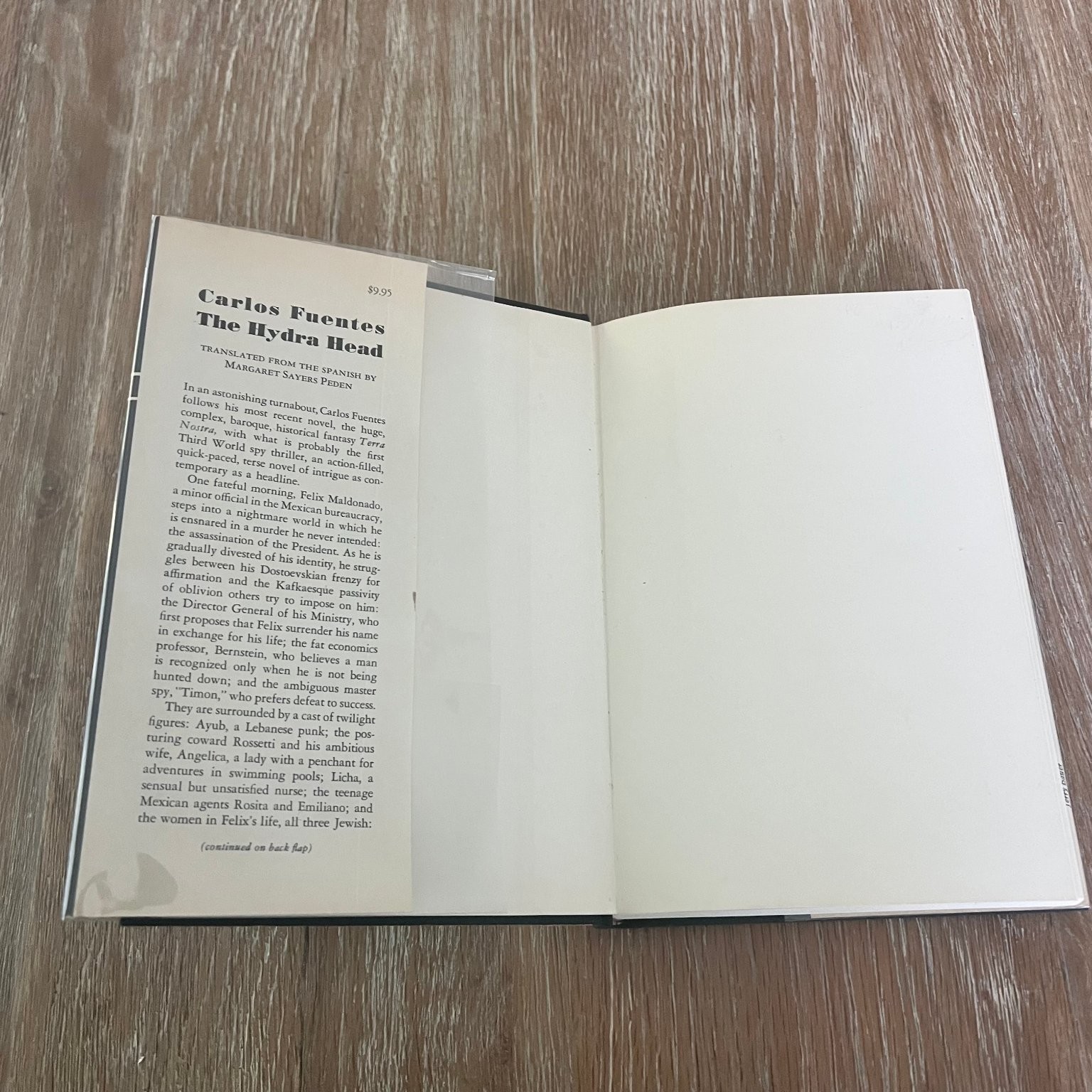 The Hydra Head Carlos Fuentes 1978 First Printing Spy Thriller Farrar Straus