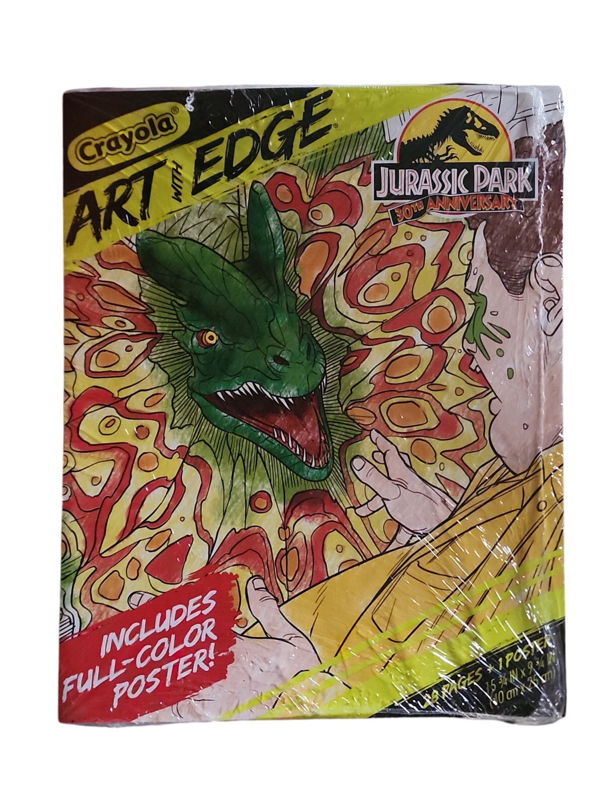 Jurassic Park 30th Anniversary Art with Edge Book, 28 Pages,Poster, New