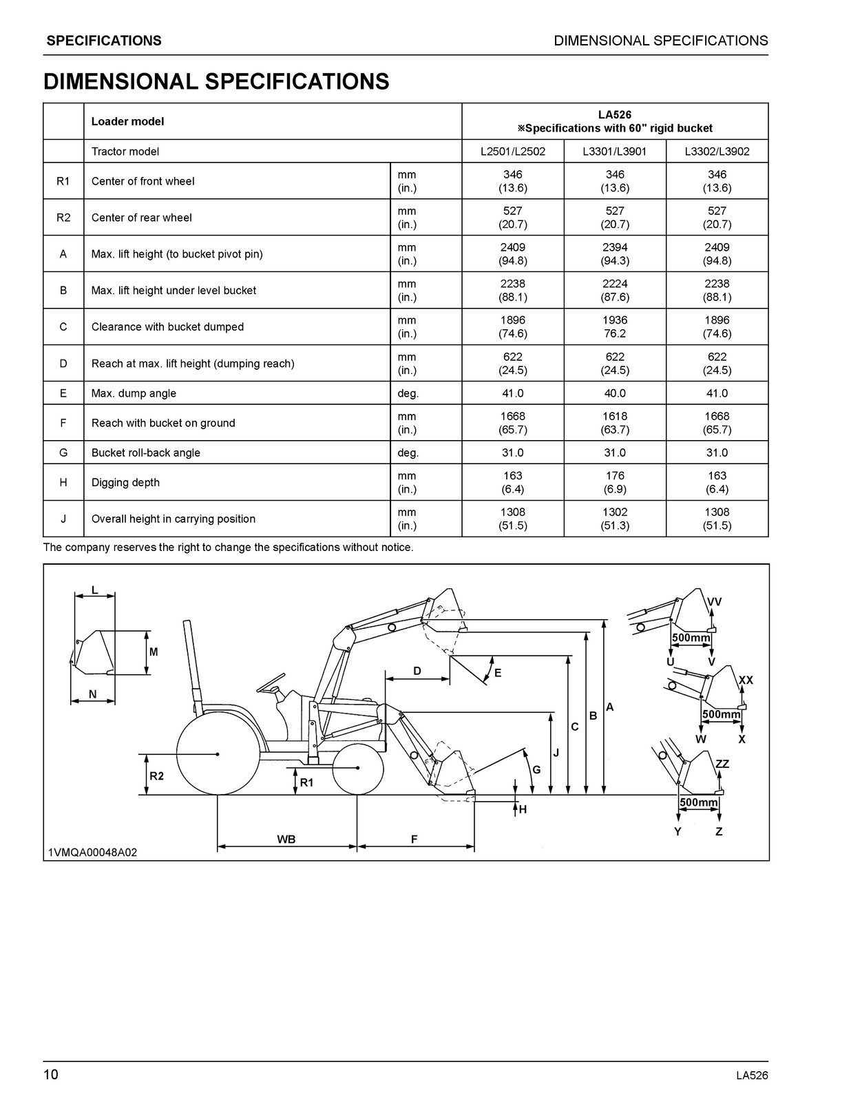 KUBOTA LA526 FRONT LOADER OPERATORS MANUAL – SPIRAL BOUND – TOUGH JACKET