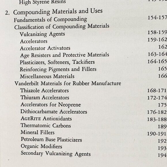 The Vanderbilt Rubber Handbook 1958 – 620 pages – Very good vintage condition