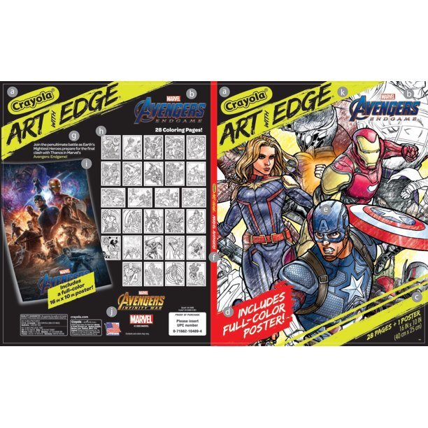 Marvel Avengers Crayola Art With Edge Coloring Book, 28 Pages(Paperback)