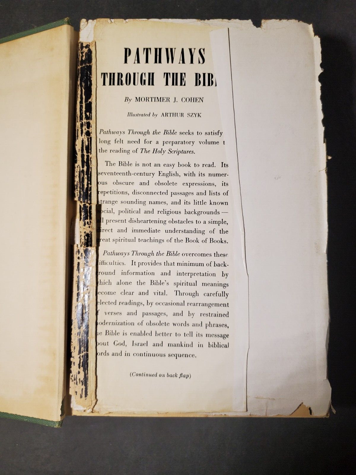 Vtg Pathways Through The Bible (1946) by Mortimer J. Cohen 11th Impression 1955