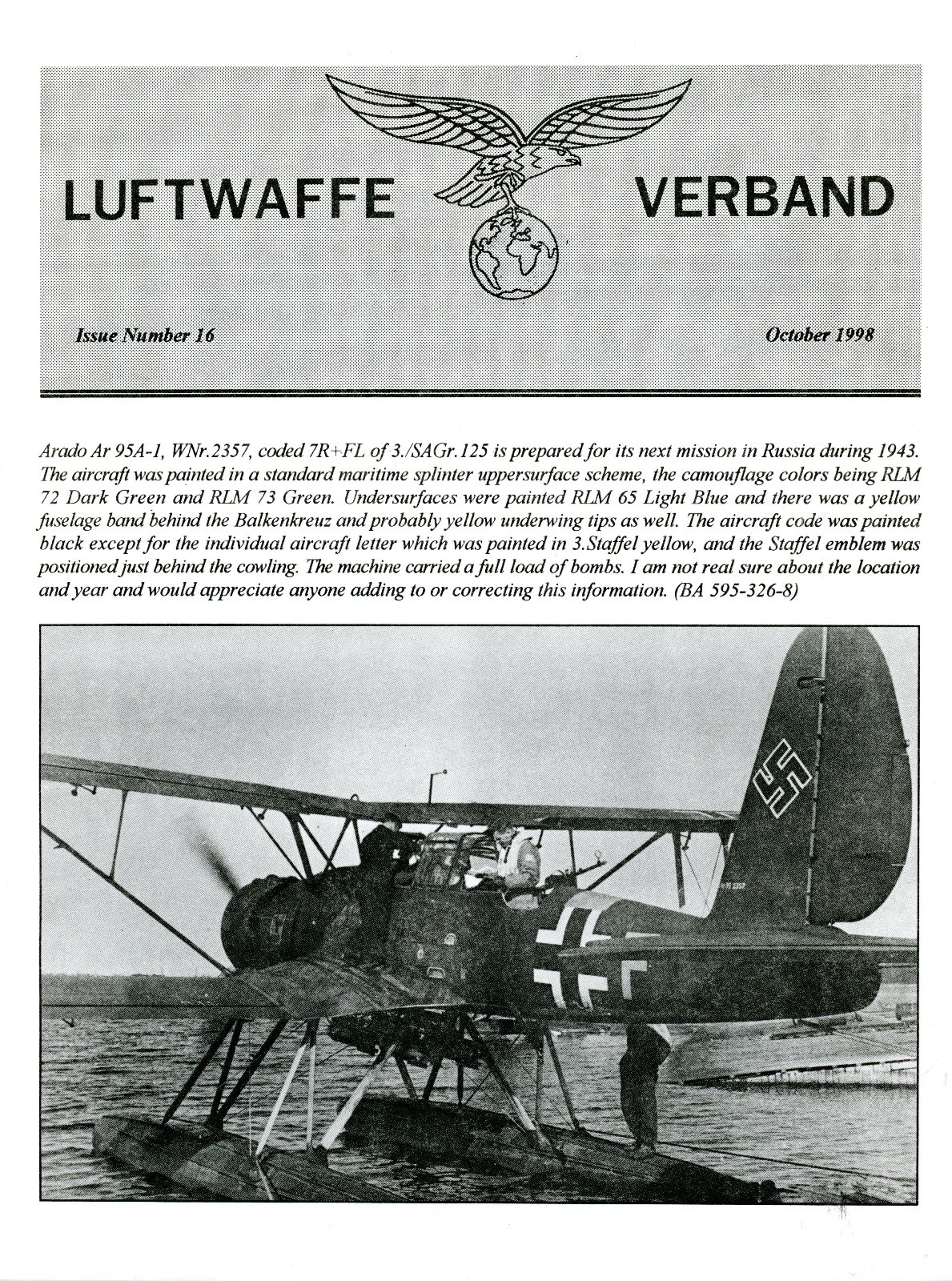 Luftwaffe Verband Journal Issue 16 October 1998