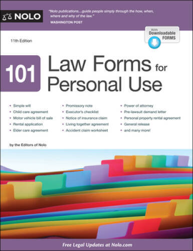 101 Law Forms for Personal Use – Paperback By Editors, Nolo – GOOD