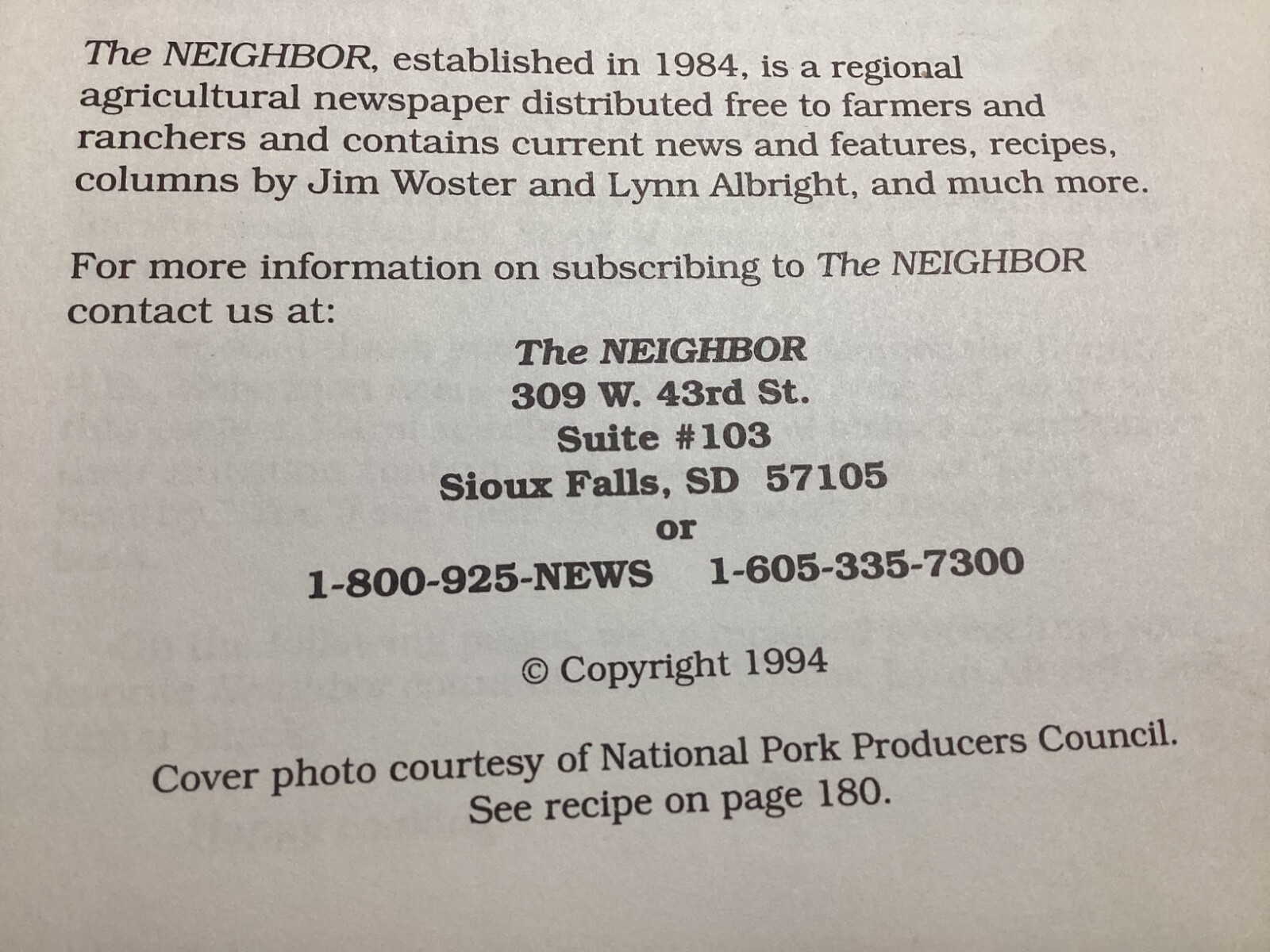 The neighbor country cookbook, 1994 265 Pages