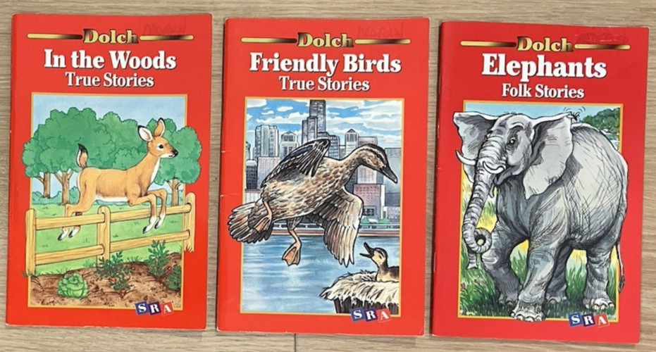 Dolch LOT of 3 Books: Friendly Birds, Elephants, In the Woods True/Folk Stories