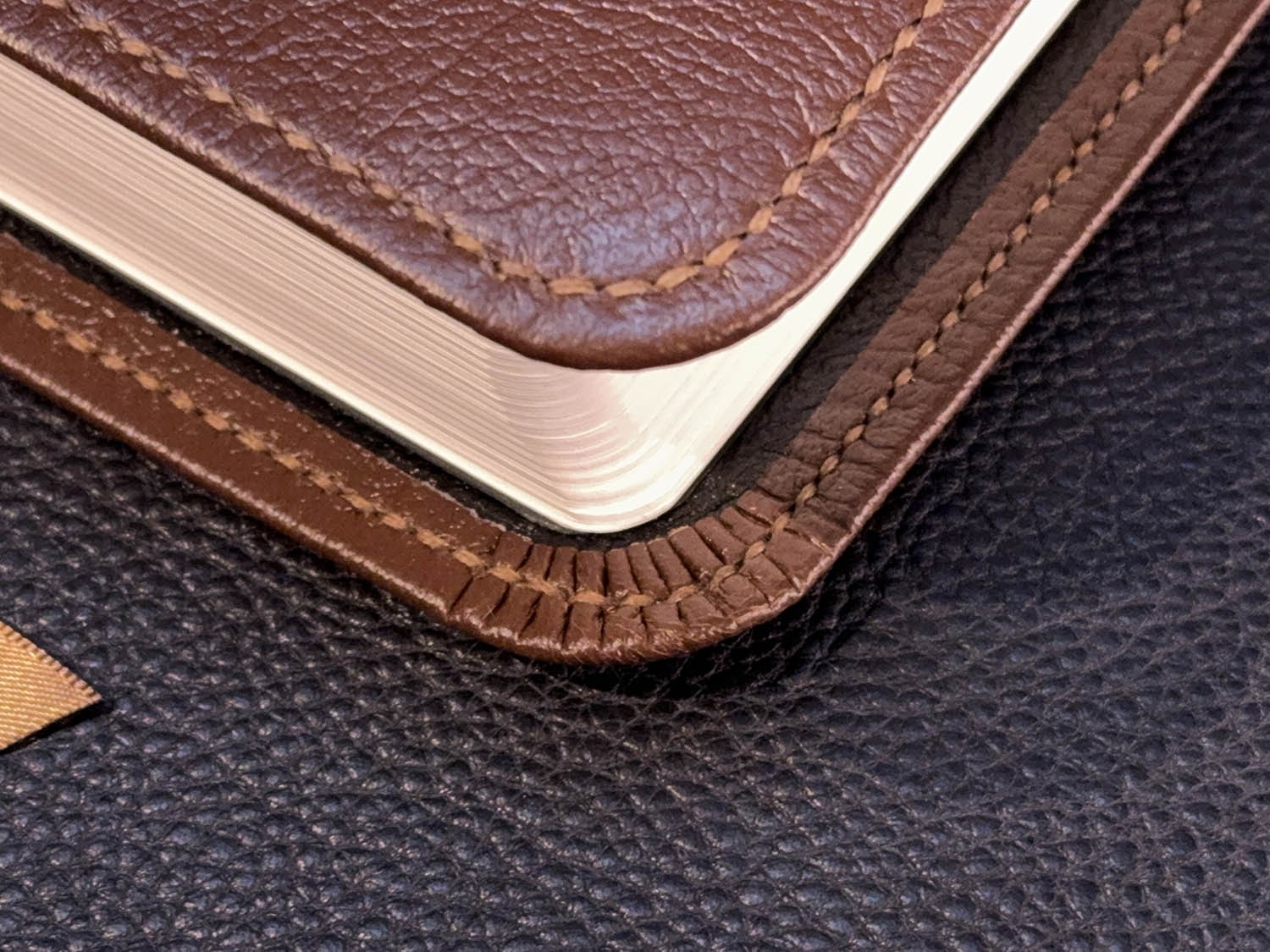 Student Study Bible, Pebbled Brown Goatskin Leather, Black Liner, 4 Ribbons