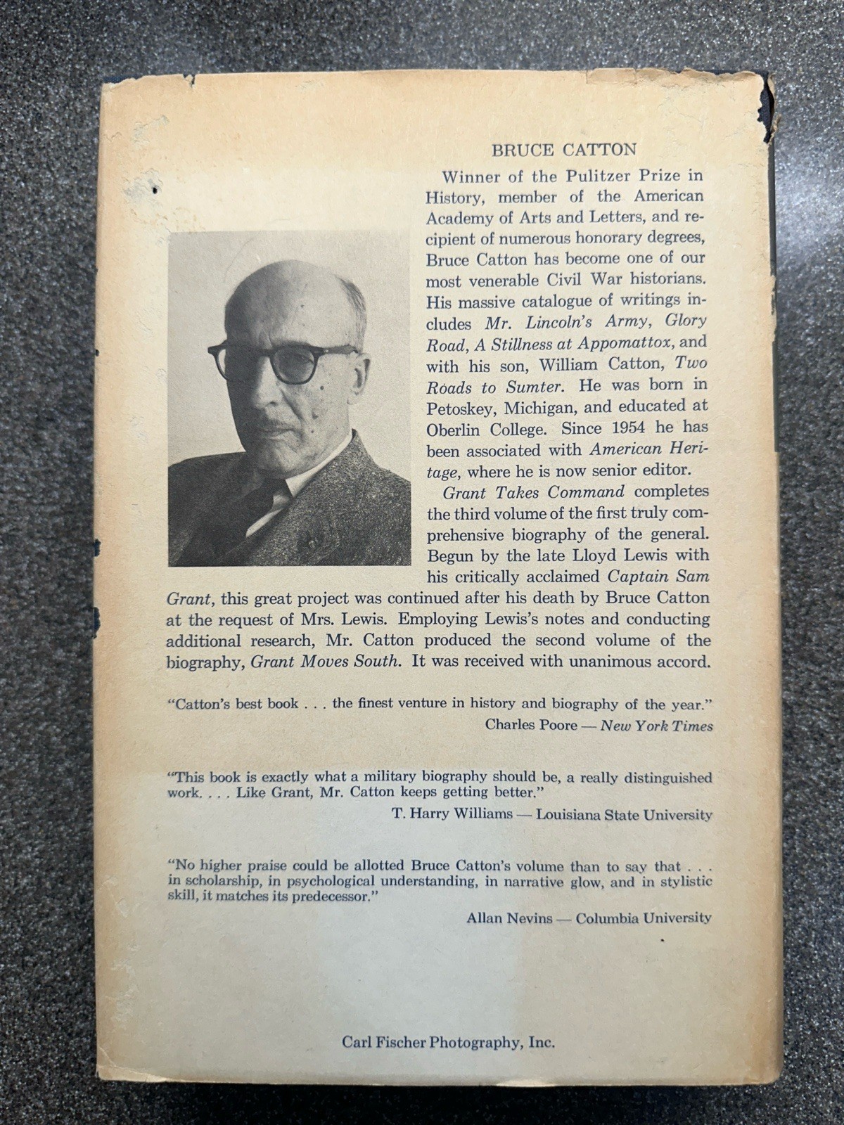 Grant Takes Command by Bruce Catton published by Little Brown 1969 first ed. HC