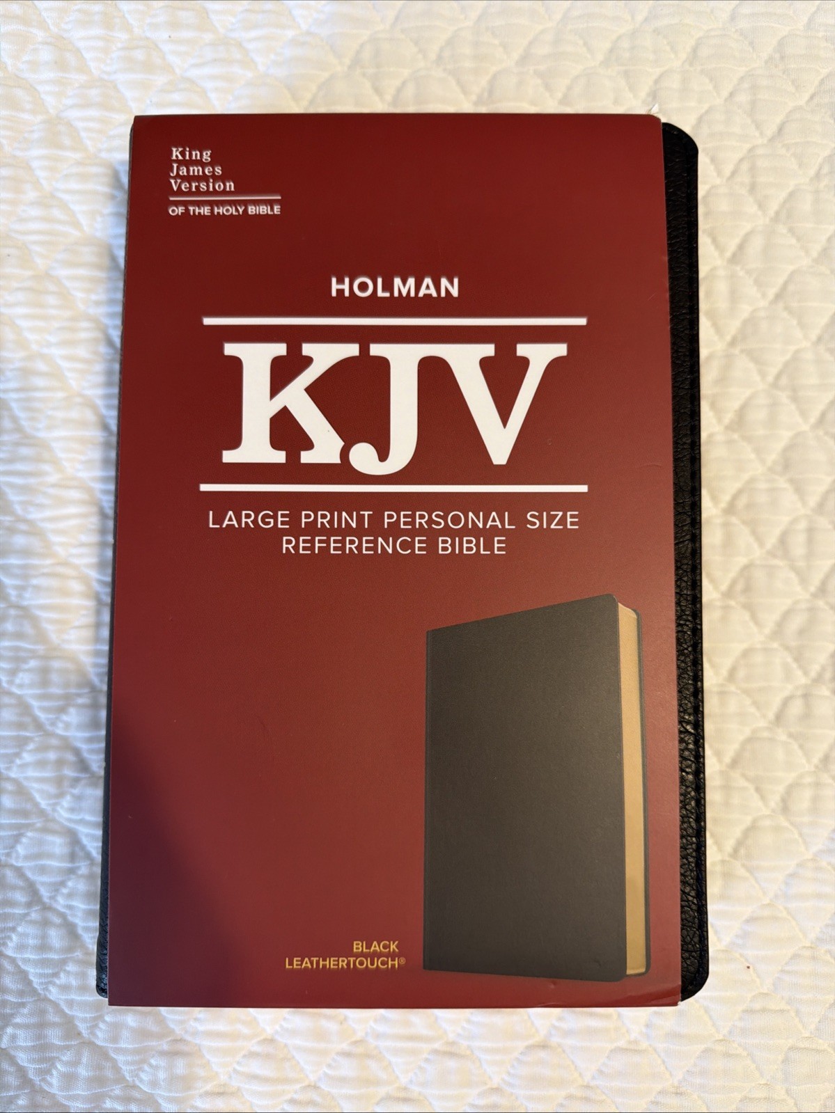 KJV Large Print Personal Size Reference Bible, Black Leathertouch by Holman…