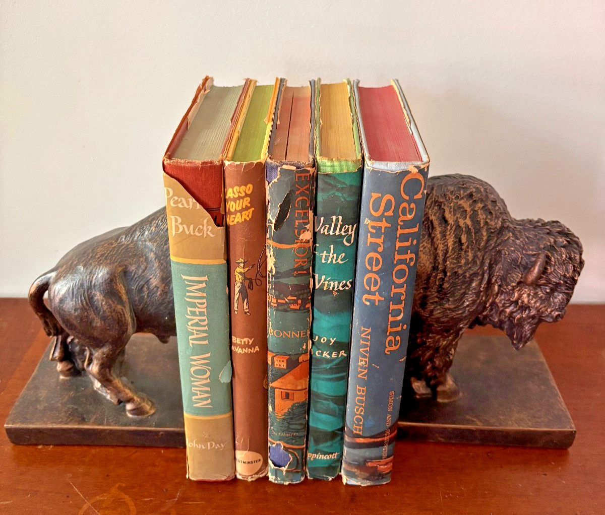 Vintage Hardcover Novel Lot 5 Books 1950s-60s Dust Jackets Pearl Buck Niven Busc