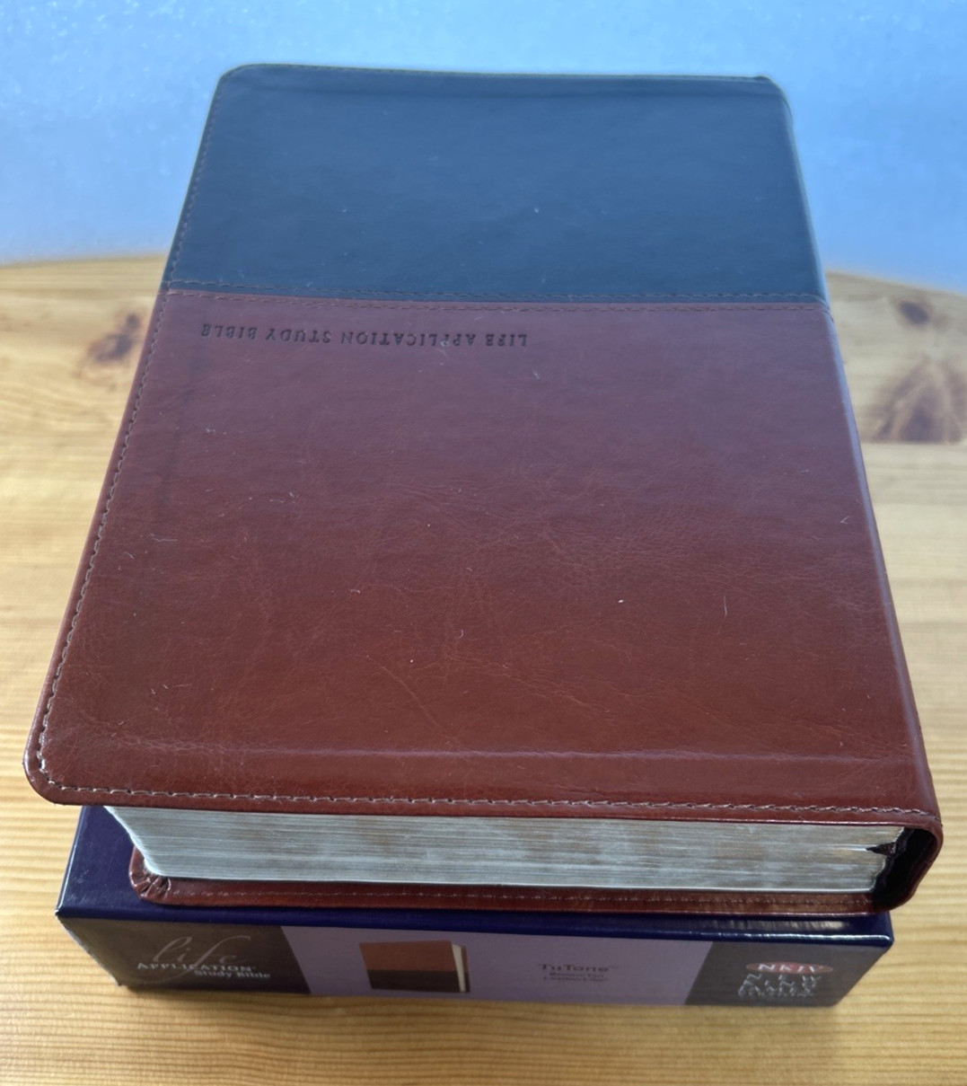 Scarce! NKJV Life Application Study Bible Brown Tan Leatherlike Indexed OOP VG+
