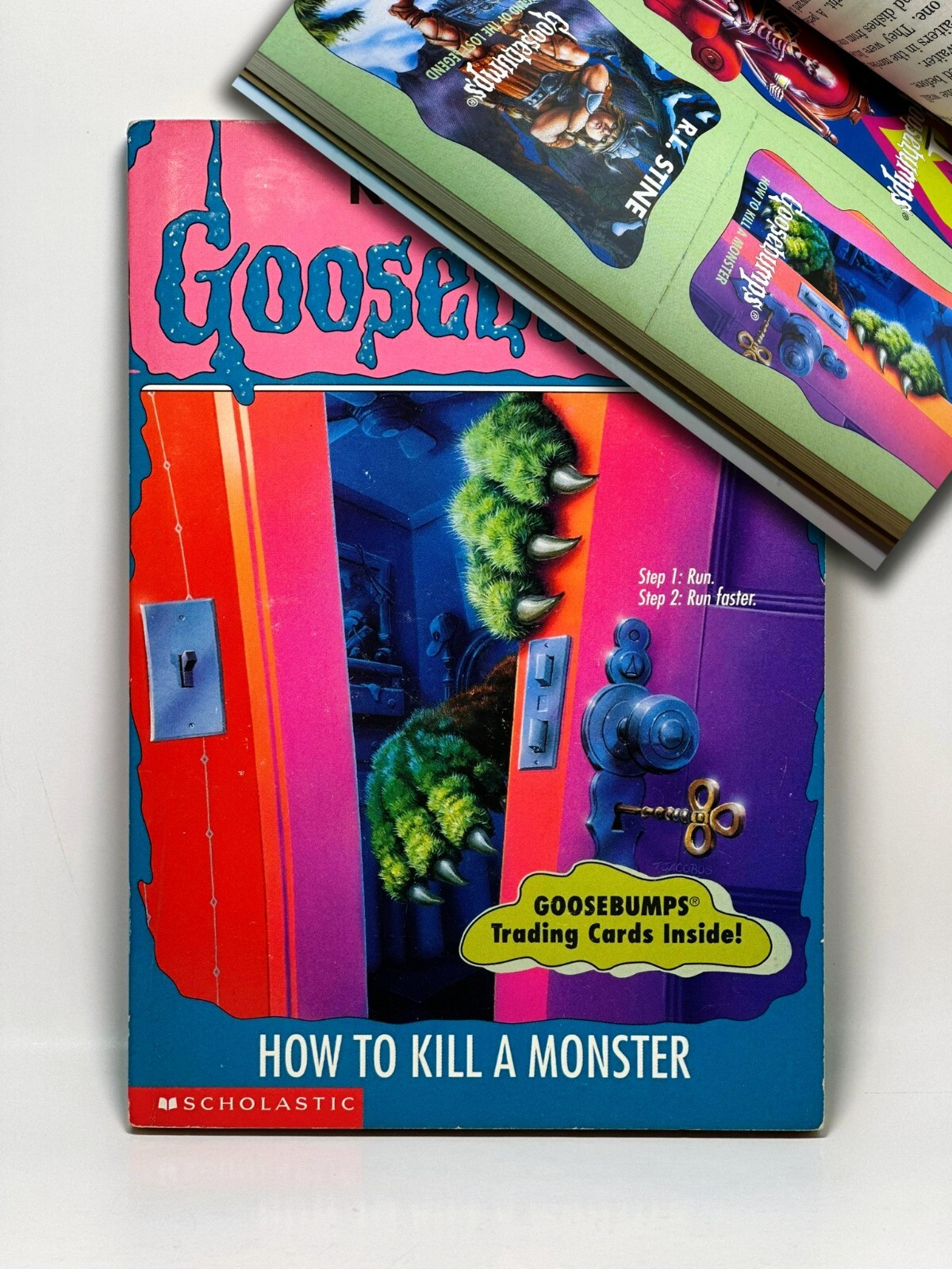 w/ BOOKMARK & CARDS 1st Print #46 How to Kill A Monster Goosebumps Book RL Stine