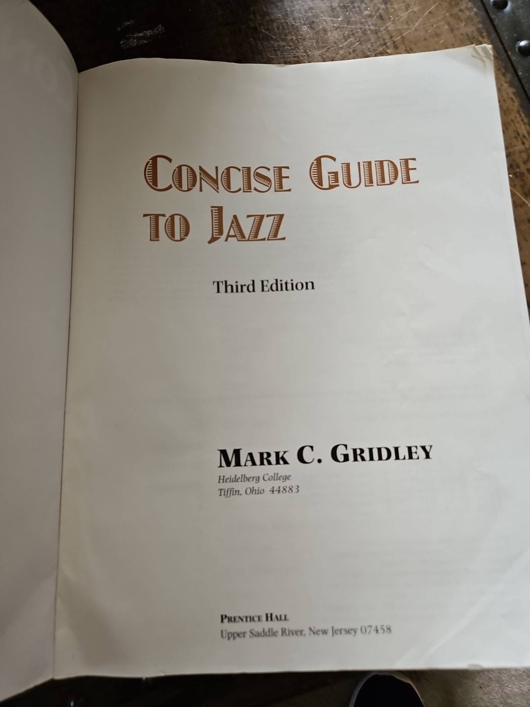 Concise Guide to Jazz (3rd Edition) by Mark Gridley 246 Pages