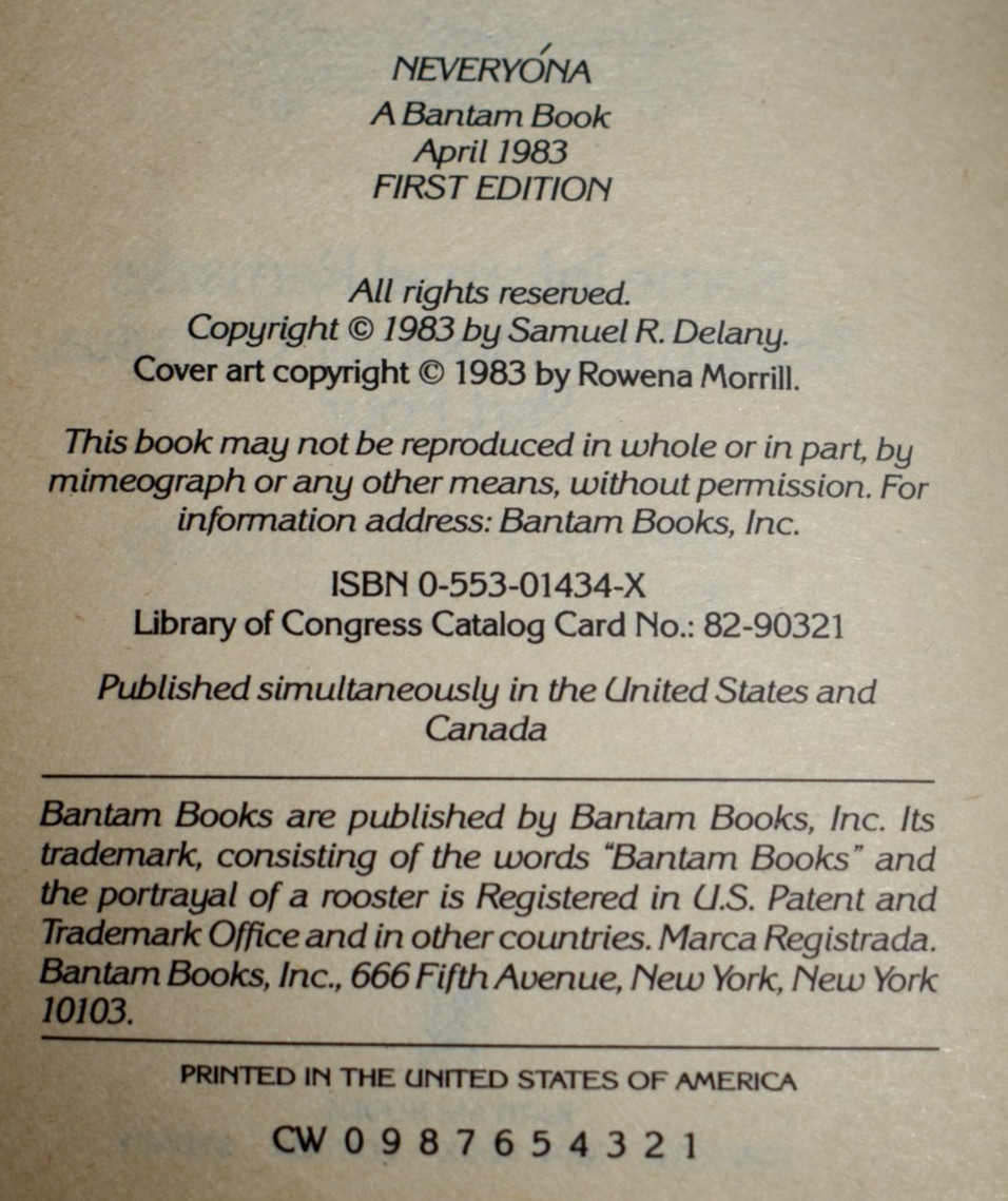 Neveryona by Samuel R. Delany 1983 Bantam Books Trade Paperback Rowena Cover