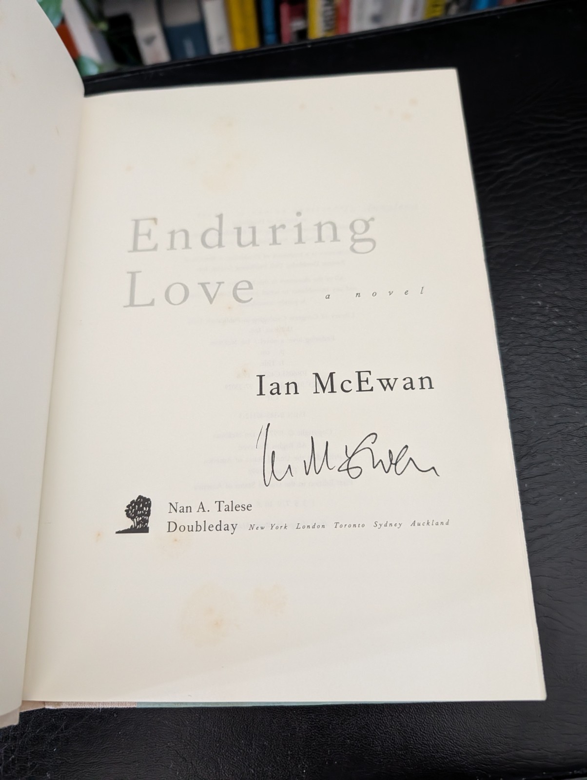 Enduring Love by Ian McEwan *SIGNED 1ST PRINTING*
