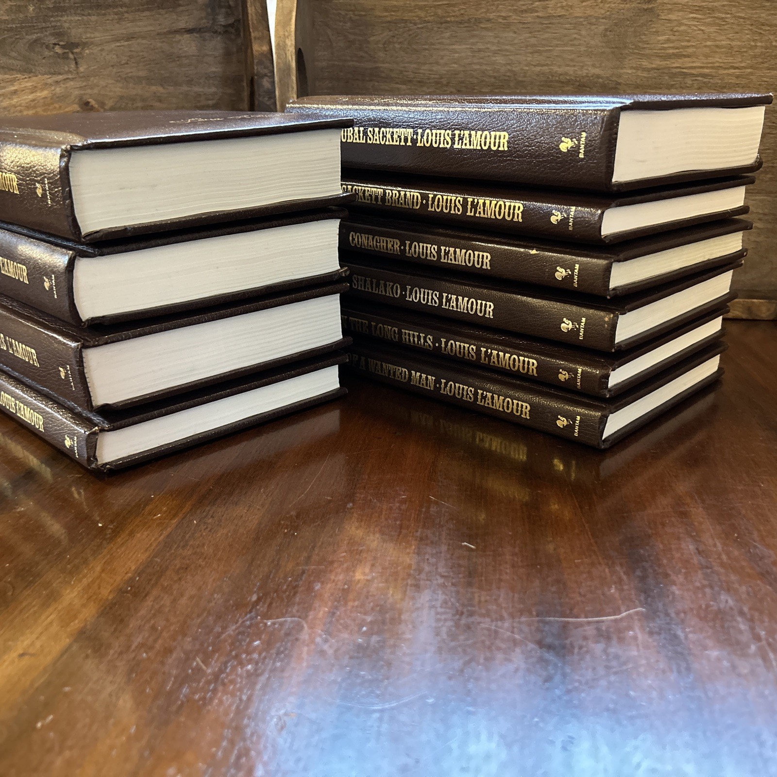 The Louis L’Amour Collection- Lot of 10 Leatherette Bantam Book HC Best Sellers