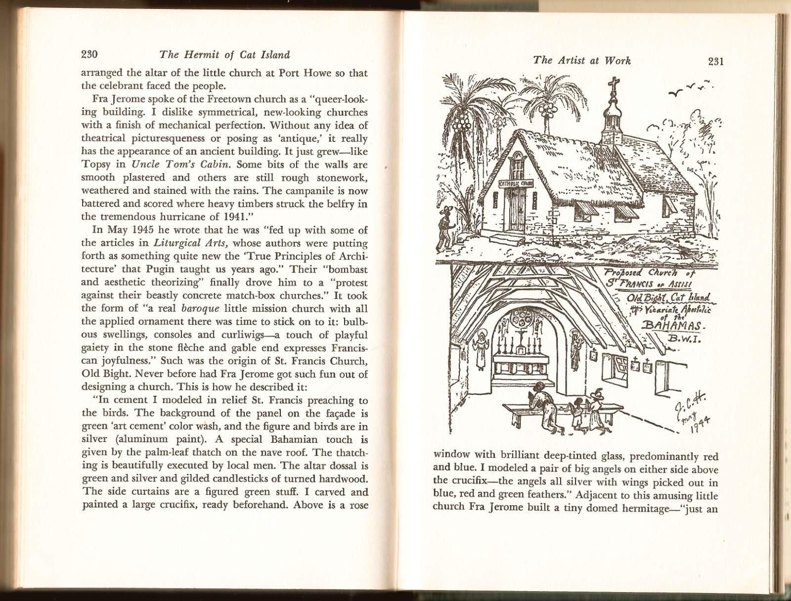 THE HERMIT OF CAT ISLAND Fra Jerome Hawes – Peter Anson (hc/dj) 1957 Priest Est