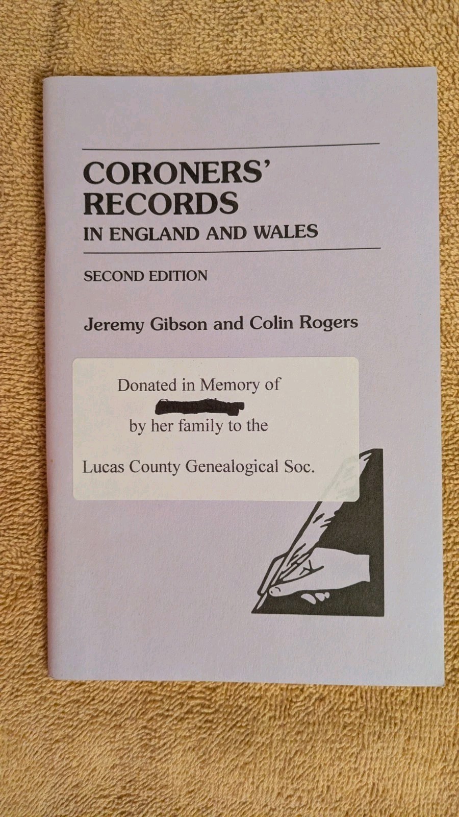 CORONERS’ RECORDS IN ENGLAND & WALES, 2nd Edition, PB, 1998, Genealogy, 48 Pages