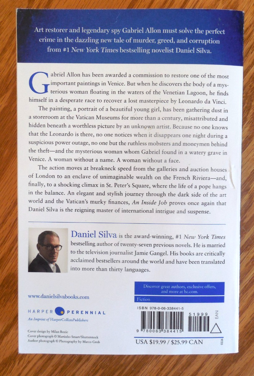 EUC 2025 Daniel Silva “An Inside Job” PB Novel featuring Gabriel Allon