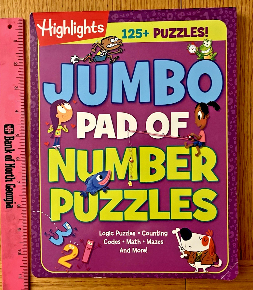 Jumbo Pad of Number Puzzles (Highlights Jumbo Books & Pads) Paperback Free Ship