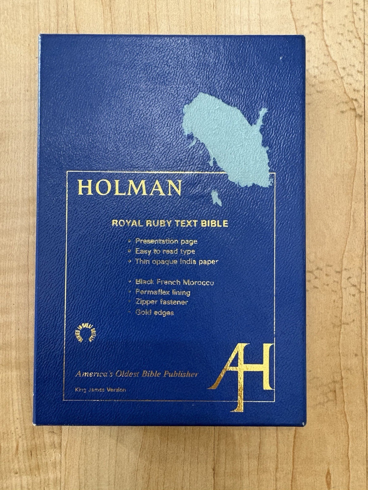 Holy Bible KJV Holman Royal Ruby Text French Morocco Leather Zipper 1015XZ VTG