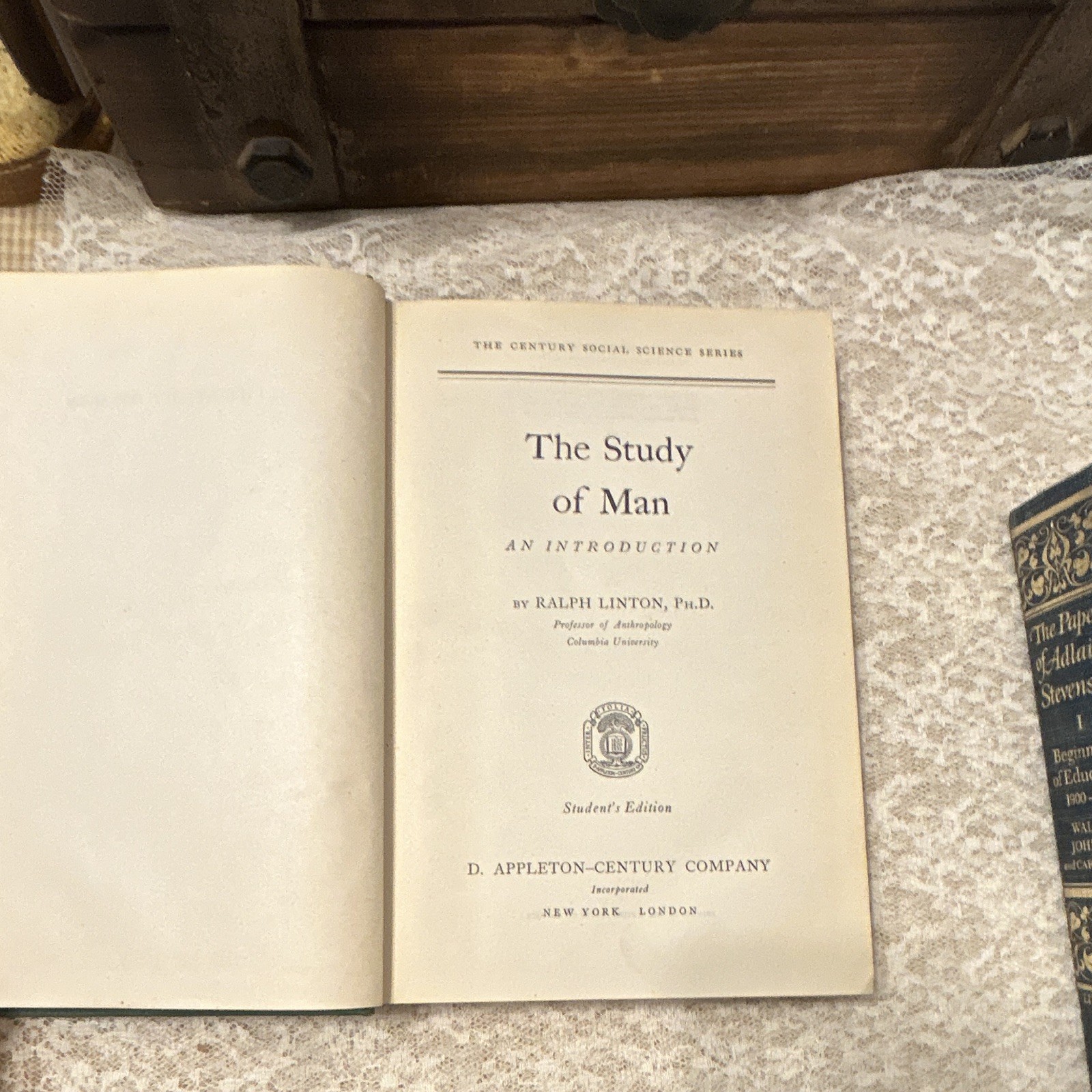 The Study of Man Ralph Linton HC Student Edition 1936 D. Appleton-Century
