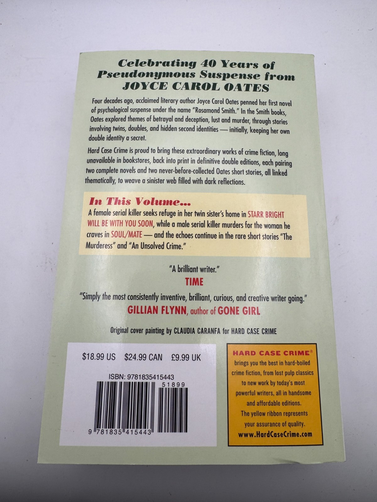 Joyce Carol Oates SIGNED BOOK Double Trouble FIRST ED. Paperback HARD CASE CRIME