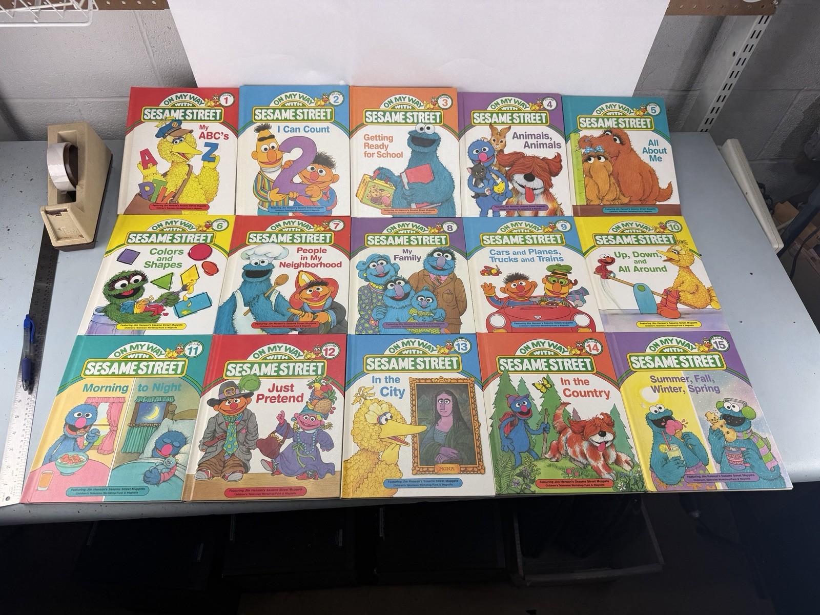 1989 On My Way With Sesame Street Books Complete Set 1-15 CTW Funk & Wagnalls