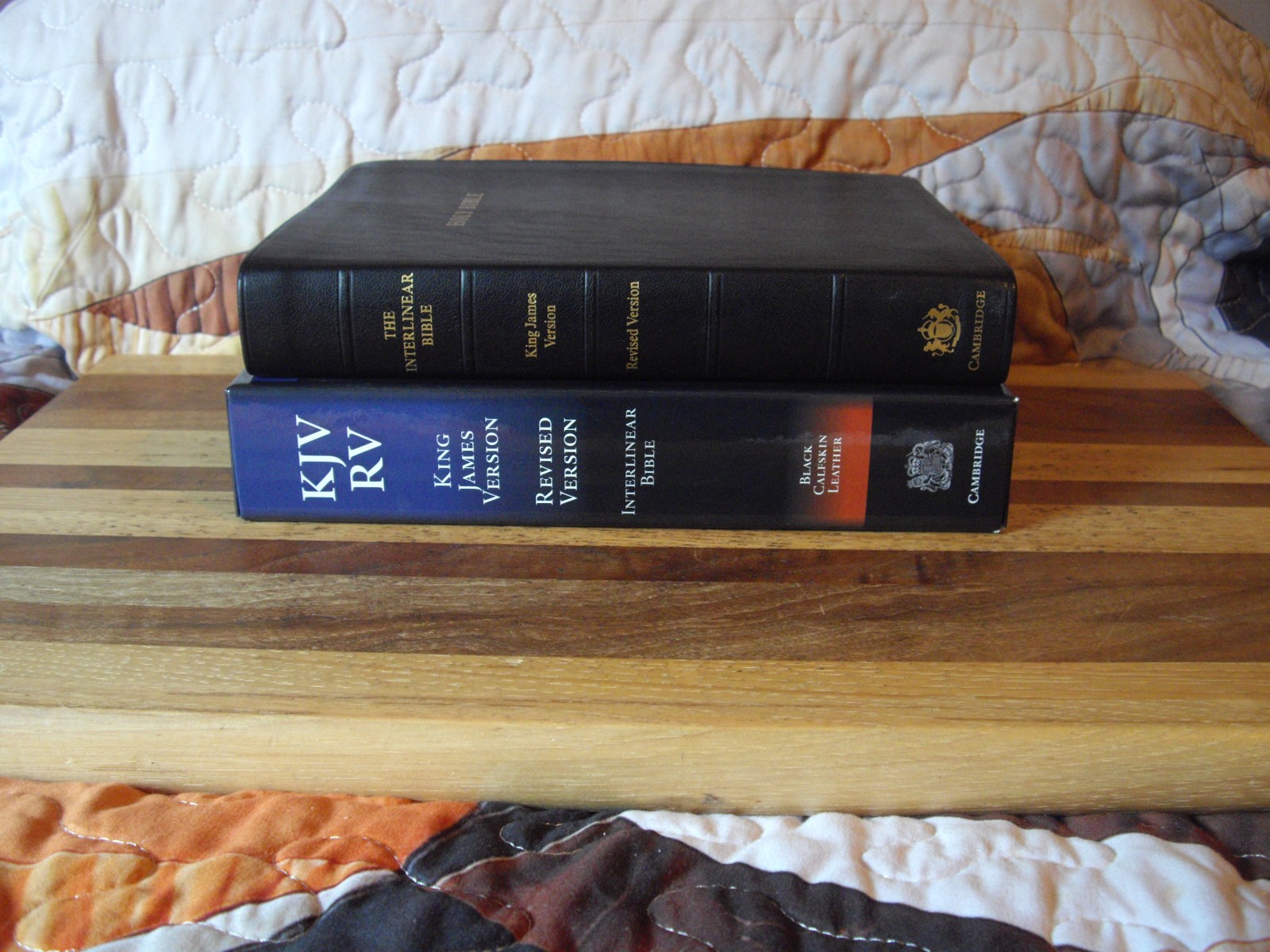 Cambridge Black Genuine Calfskin Leather KJV RV Interlinear Bible