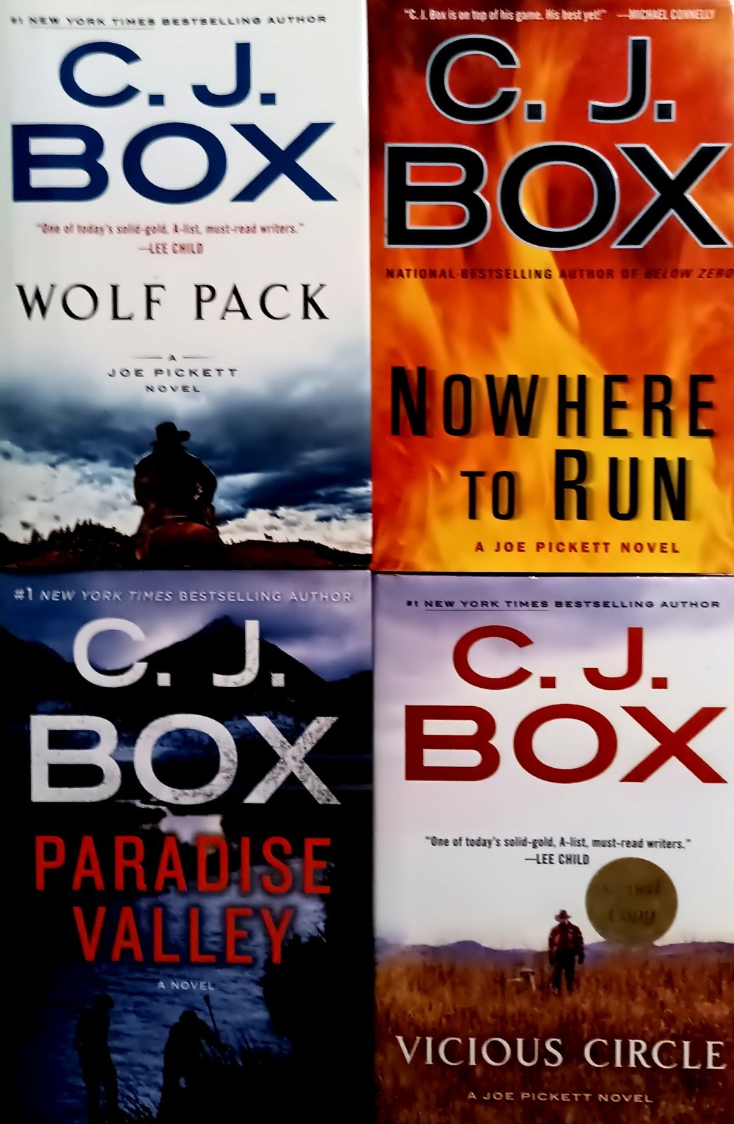 Lot OF 4 C.J. Box Hardcovers (1 Signed) Wolf Pack-Paradise Valley-Vicious Circle